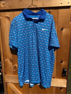 Nike Golf Men’s Blue Patterned Polo Shirt